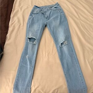 Distressed Light Blue Women's Jeans